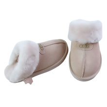 Lade das Bild in den Galerie-Viewer, OBTC064 OOG Damen Leder Hausschuhe mit Lammfell