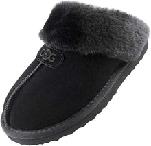 Lade das Bild in den Galerie-Viewer, OBTC064 OOG Damen Leder Hausschuhe mit Lammfell